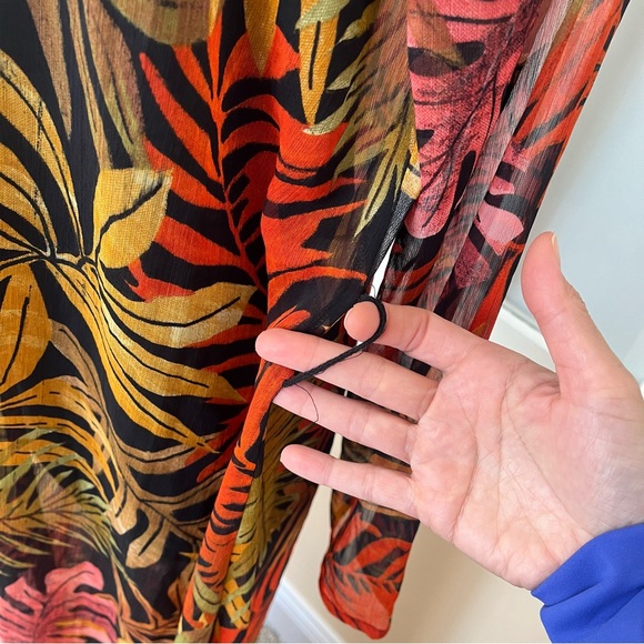 Kendall + Kylie swim cover up tropical leaf print XL - Picture 12 of 15